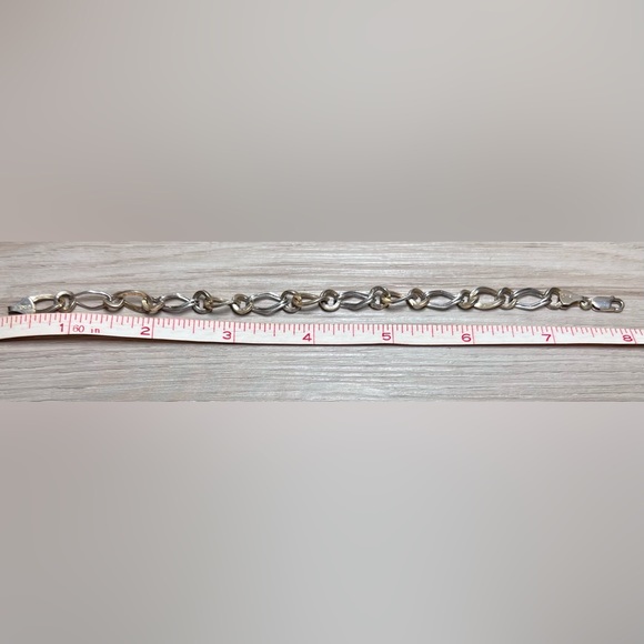 Vintage Turkey Designer Signed Midas Sterling Silver Bracelet, 7.75", 4.8g - Picture 6 of 6